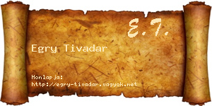 Egry Tivadar névjegykártya